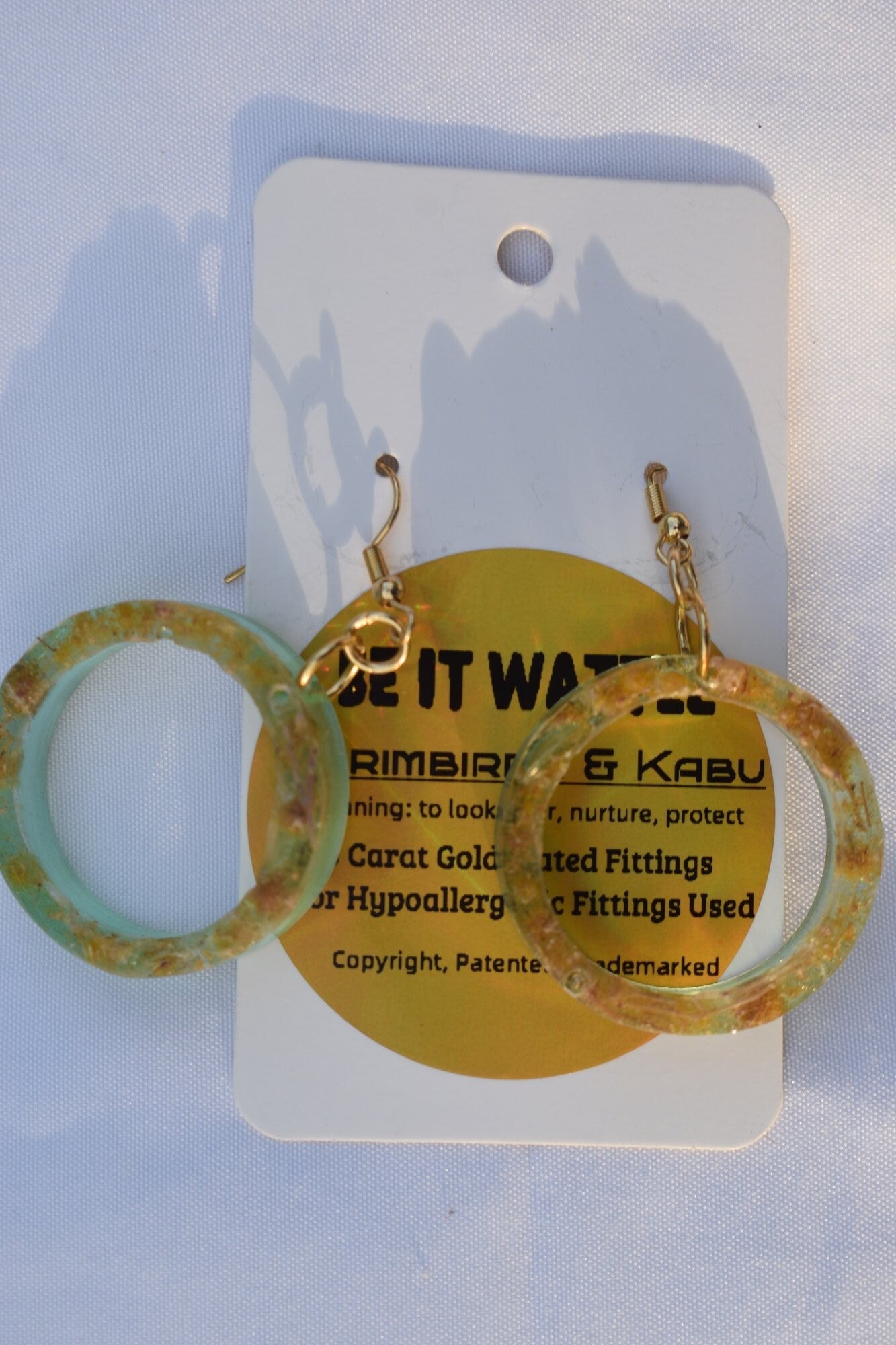 Be It Wattle Open Round Hoop Earrings - Yellow-Green