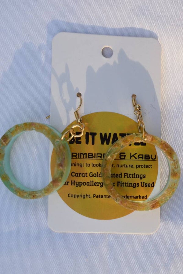 Be It Wattle Open Round Hoop Earrings - Yellow-Green