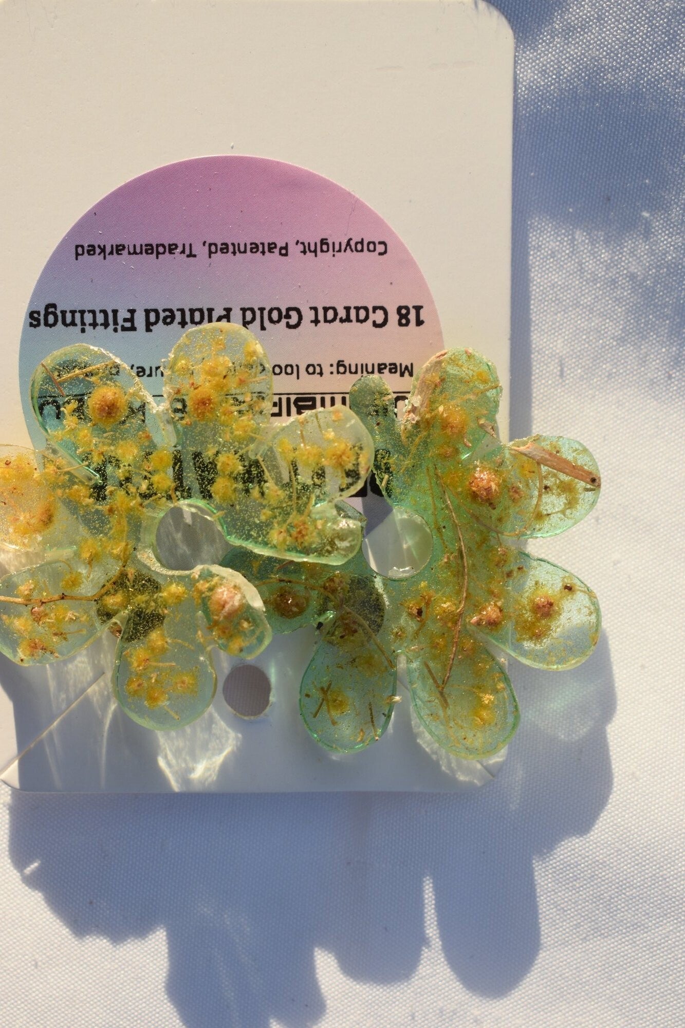 Be It Wattle Flower Earrings - Green