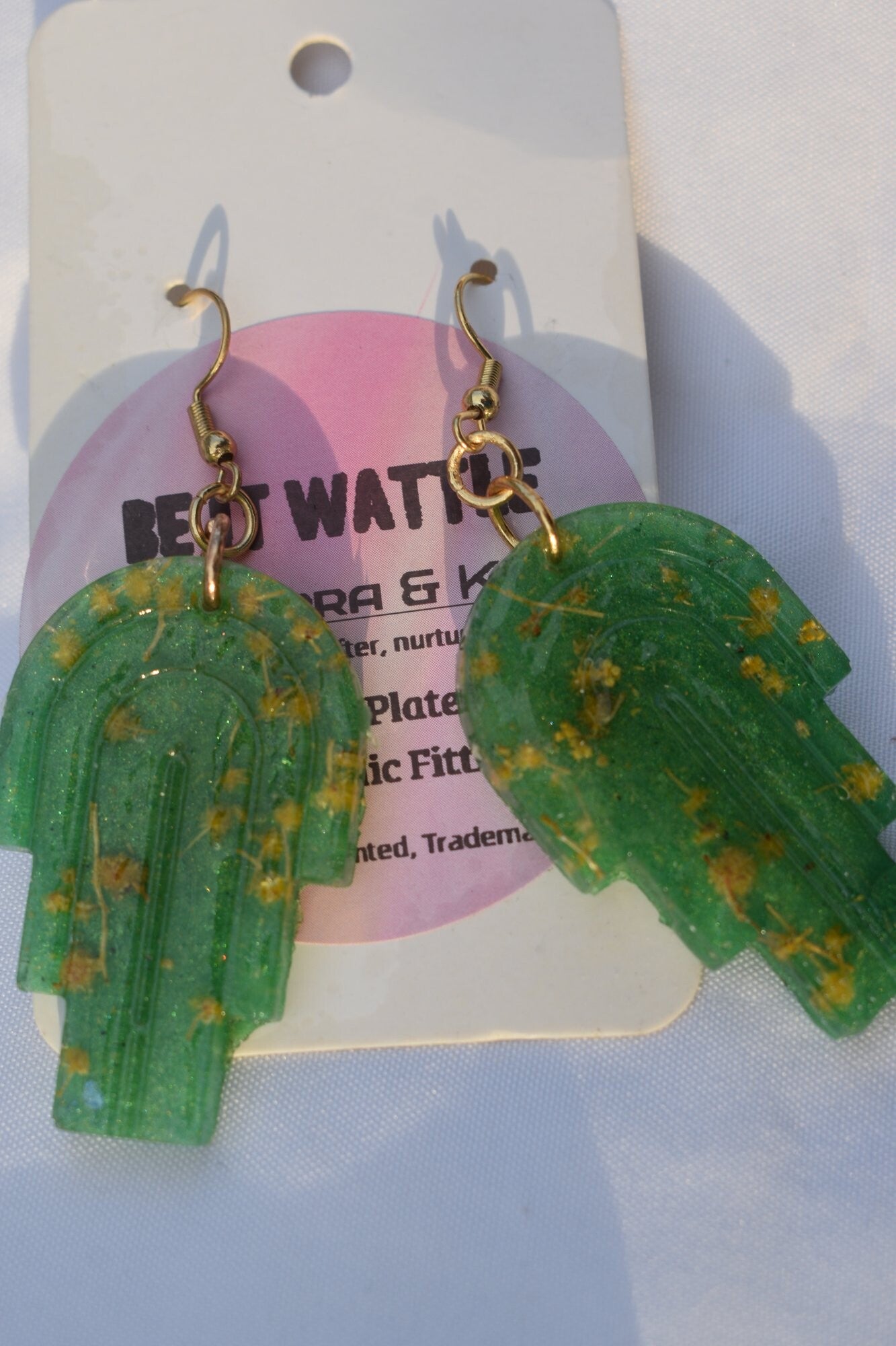Be It Wattle Cactus Earrings - Green
