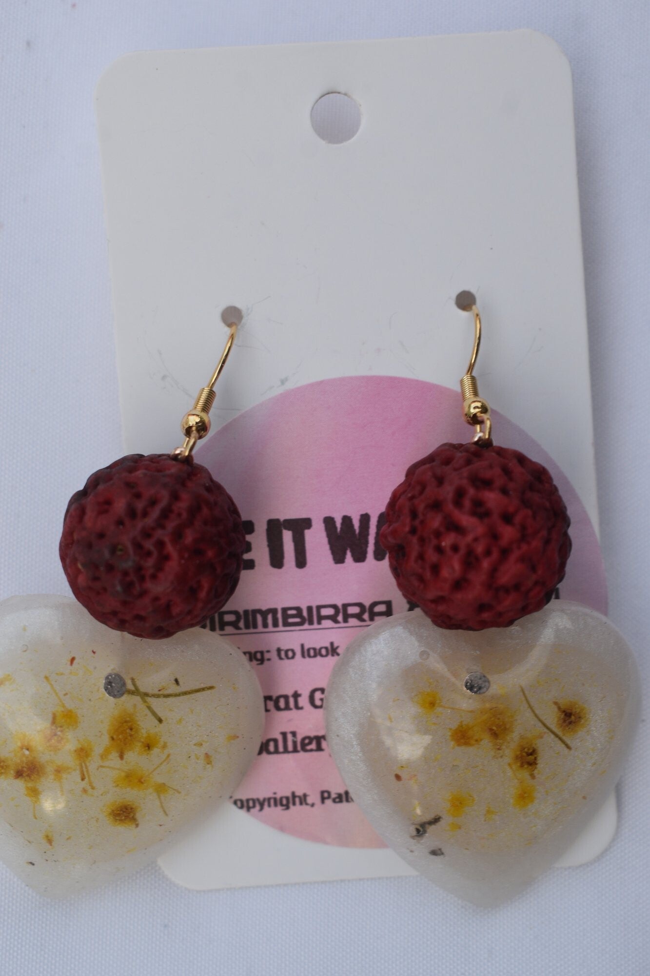 Be It Wattle Rounded Triangle Earrings - Cream & Clear