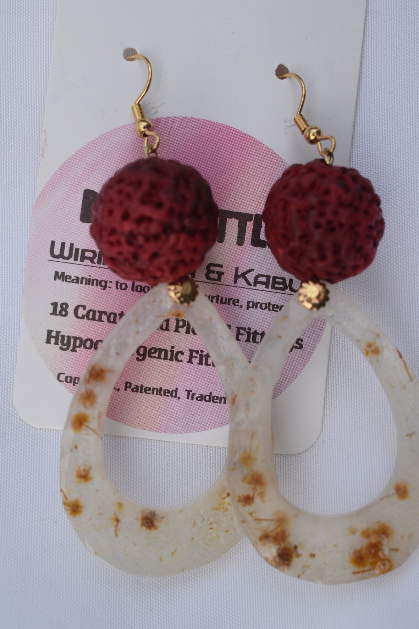 Be It Wattle Open Loop Hoop Earrings - Cream & Clear