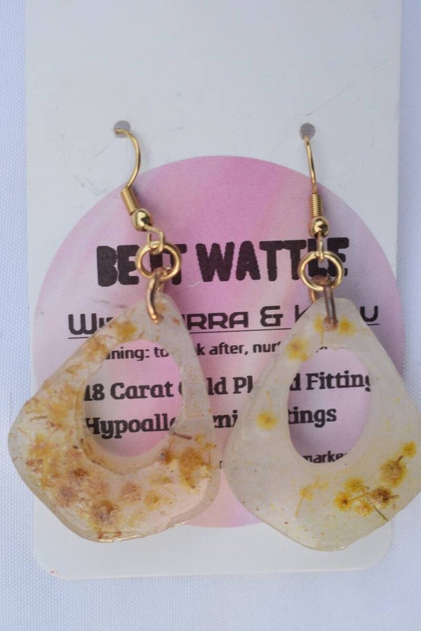 Be It Wattle Organic Blob Earrings - Cream & Clear