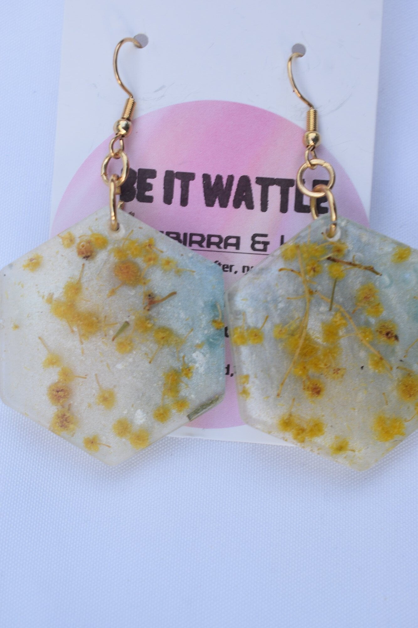 Be It Wattle Hexagon Earrings - Clear