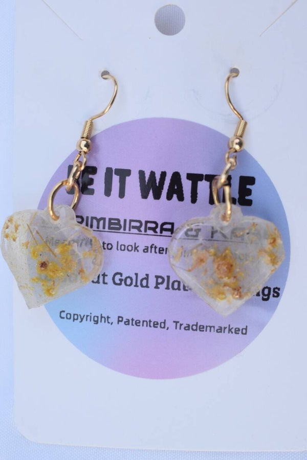 Be It Wattle Heart Earrings - Clear