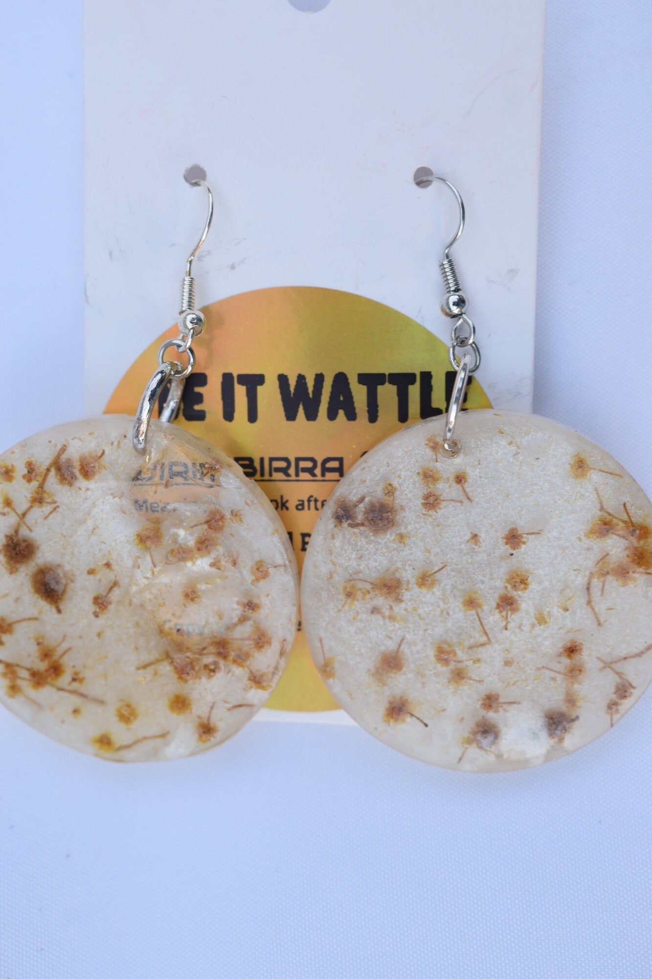Be It Wattle Round Disc Earrings - Cream