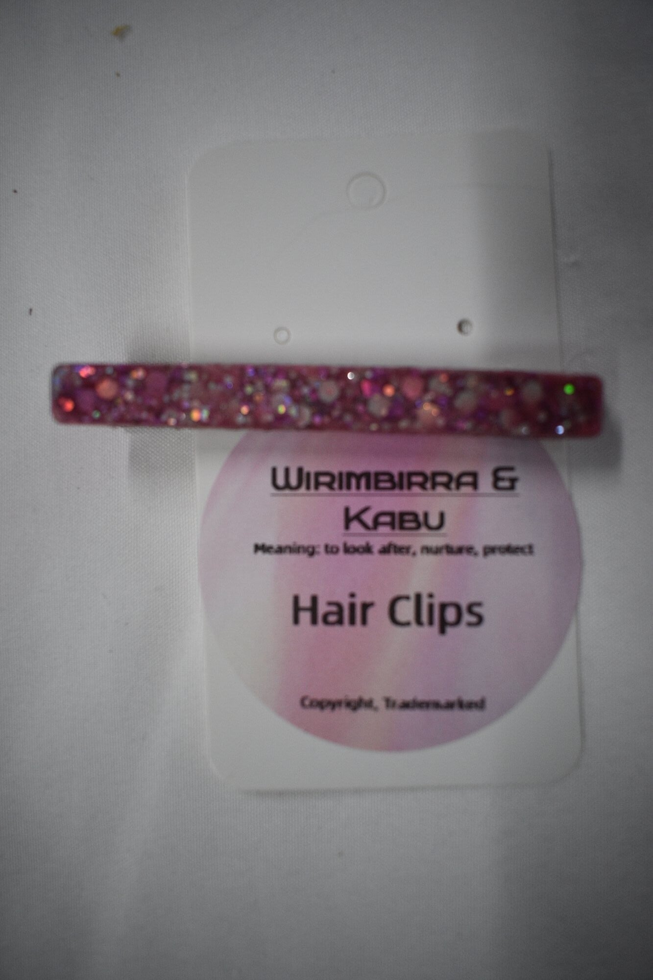 Long Bar Hair Clip - Pink & Magenta Glitter