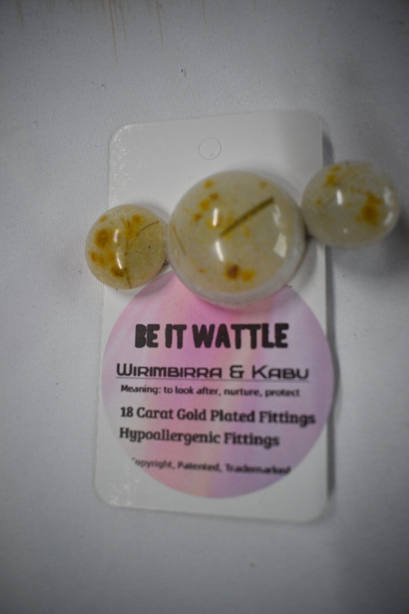 Three Round Beads Hair Clip - Clear Yellow