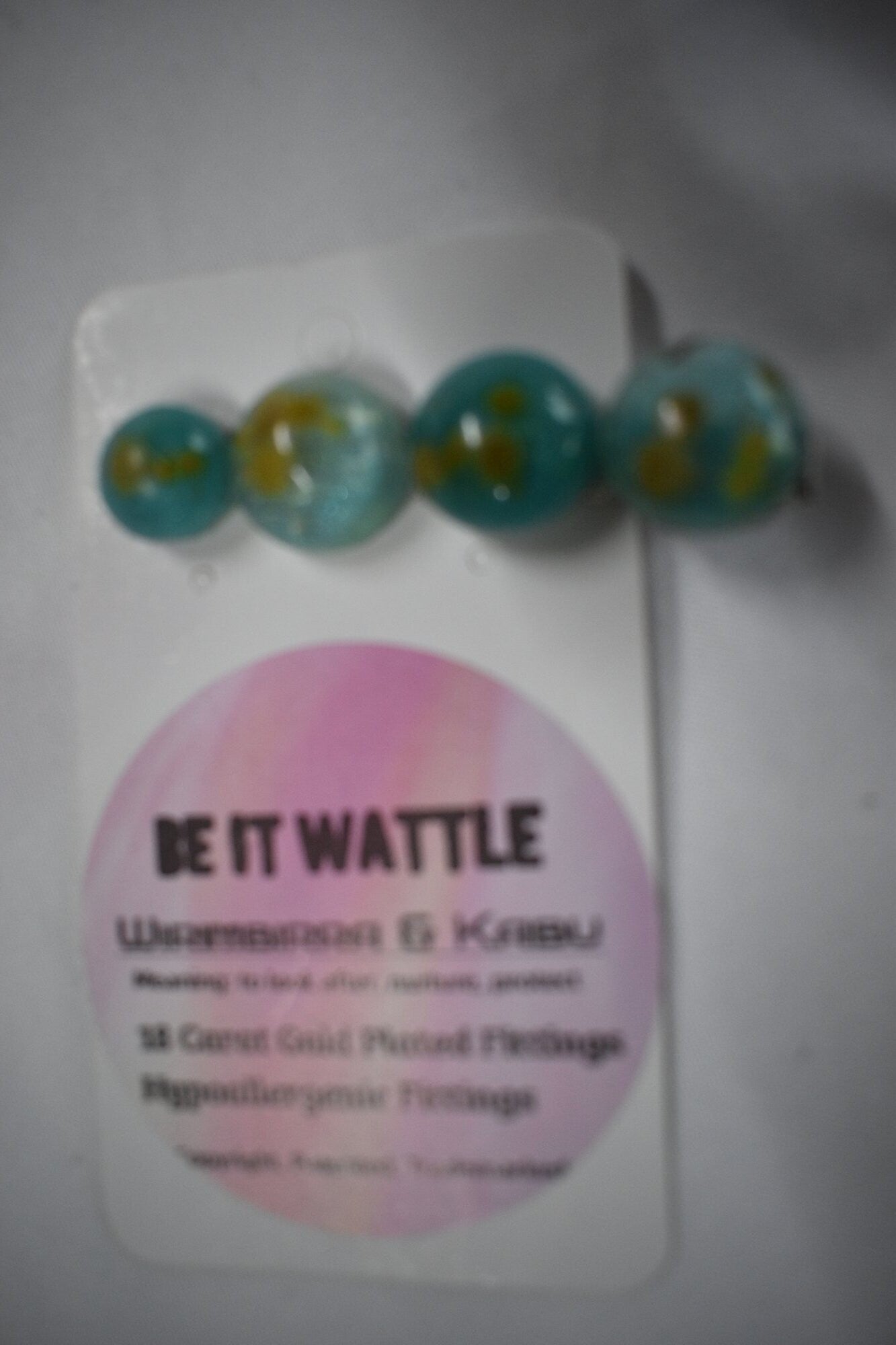 Row Of Round Beads Hair Clip - Teal