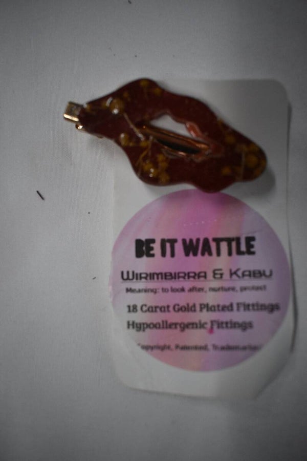 Leaf Organic Hair Clip - Brown & Amber