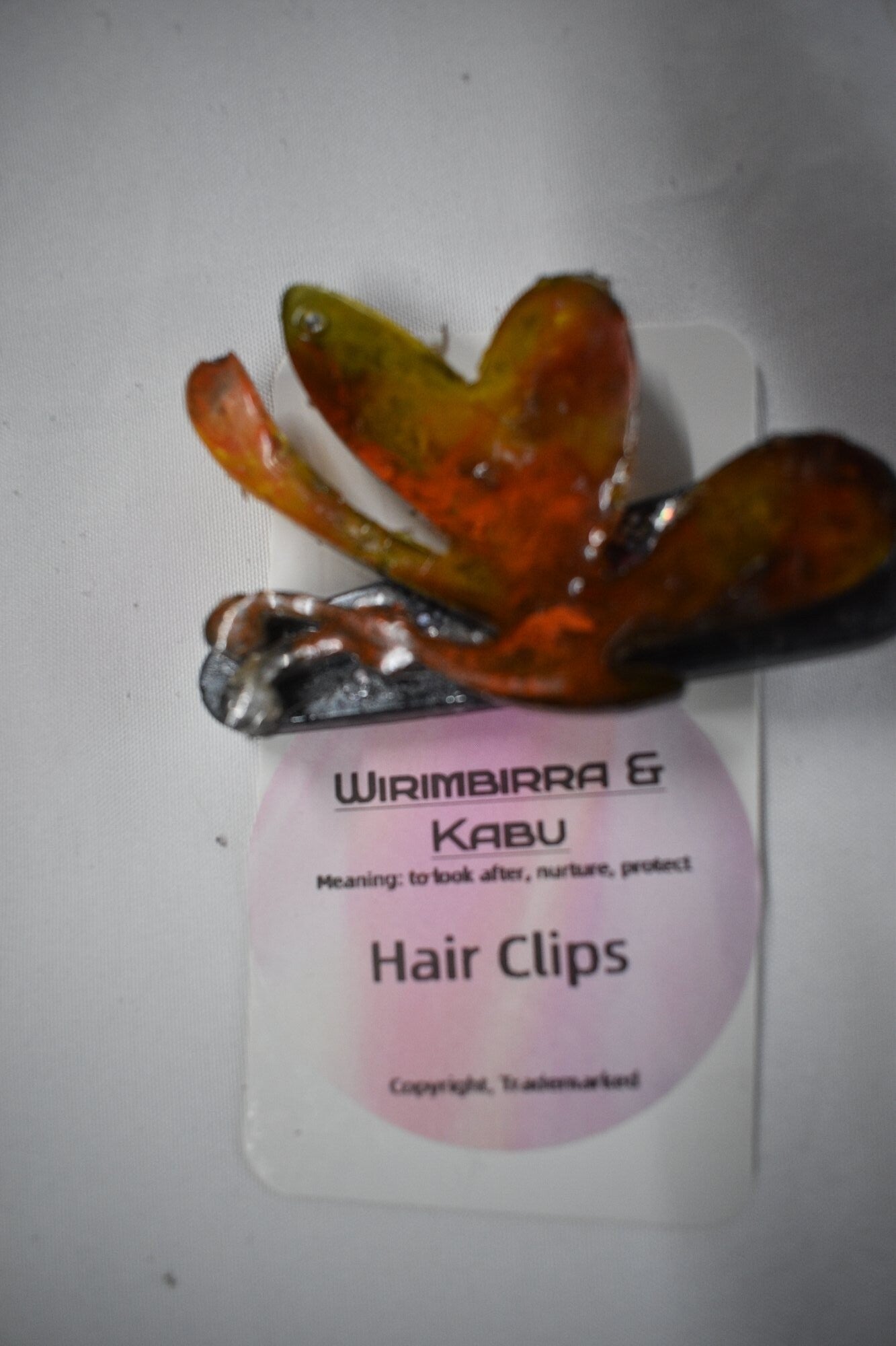 Butterfly Hair Clip - Orange & Amber