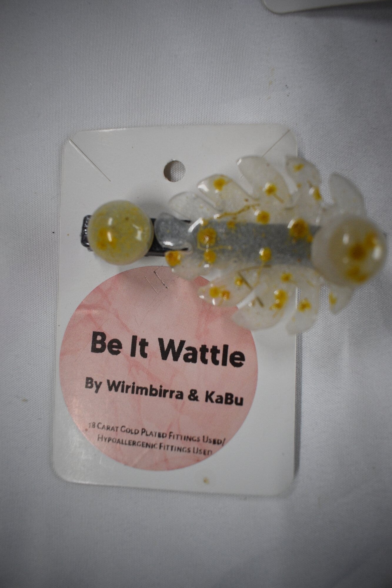 Bar With Beads Hair Clip - Clear