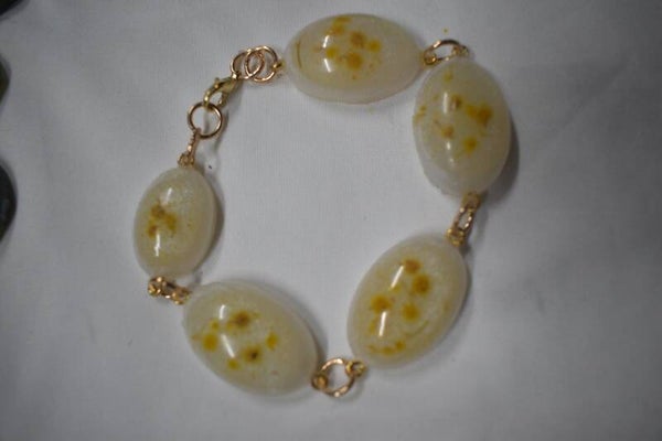 Oval Beads Bracelet - Cream