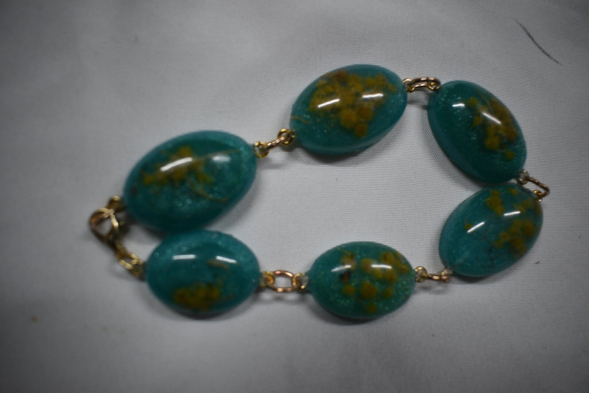 Oval Beads Bracelet - Teal