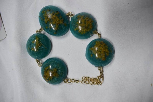 Round Beads Bracelet - Teal