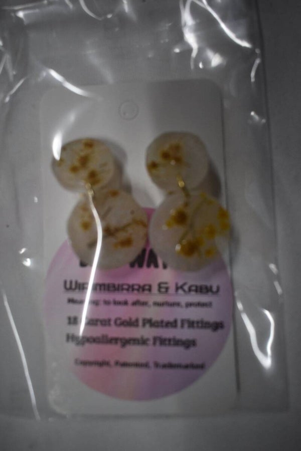 Be It Wattle Teardrop Stud Earrings - Cream
