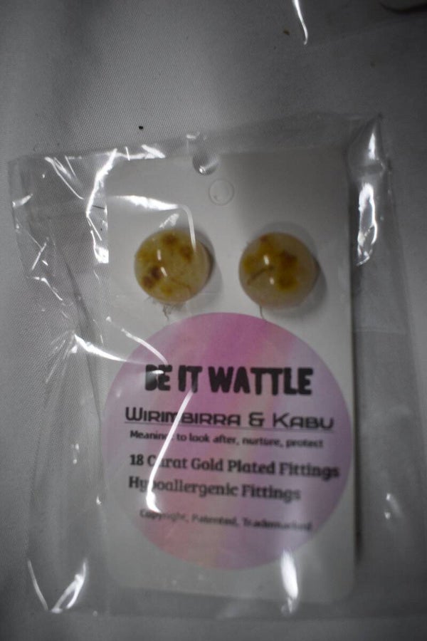 Be It Wattle Round Stud Earrings - Cream
