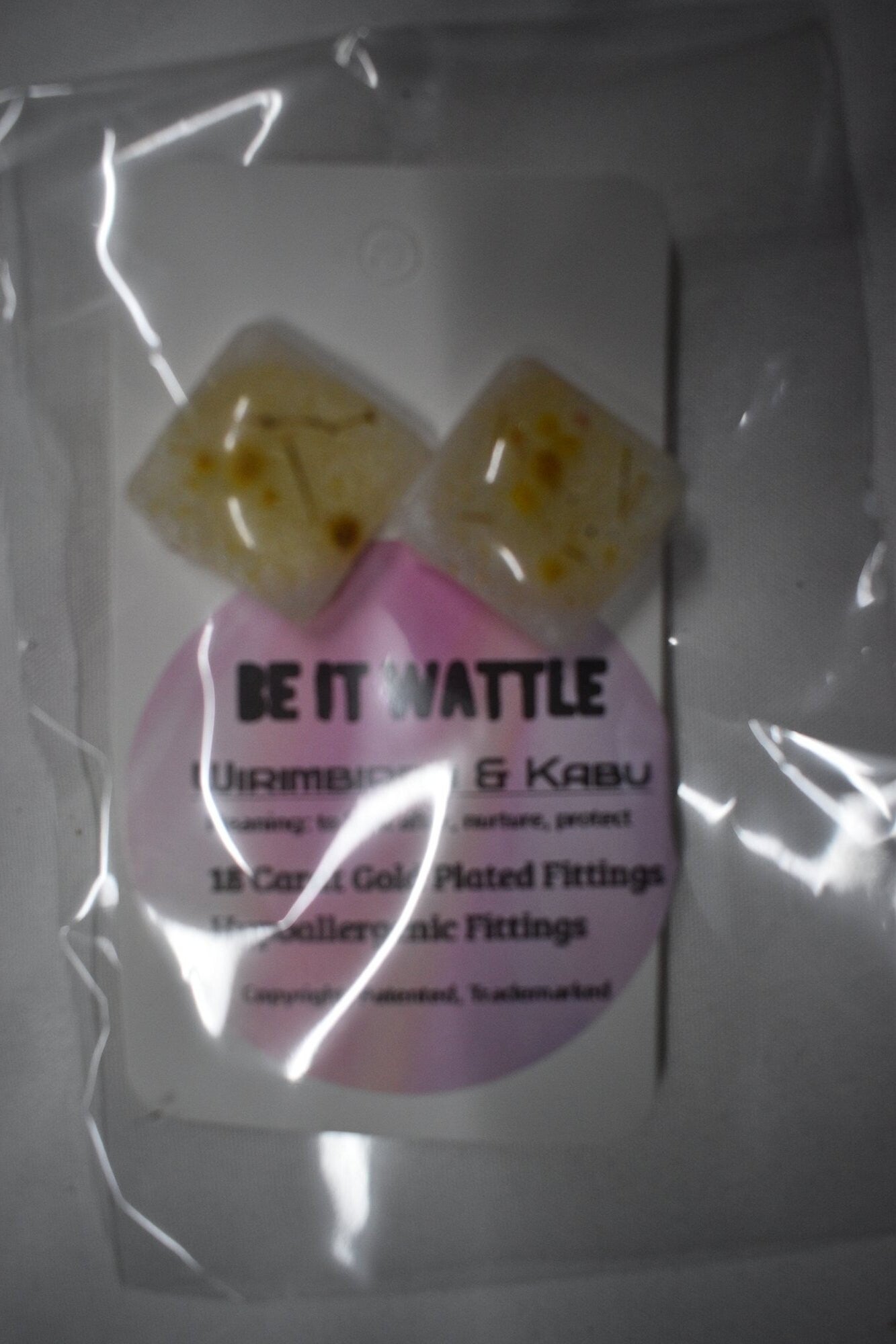 Be It Wattle Diamond Stud Earrings - Cream