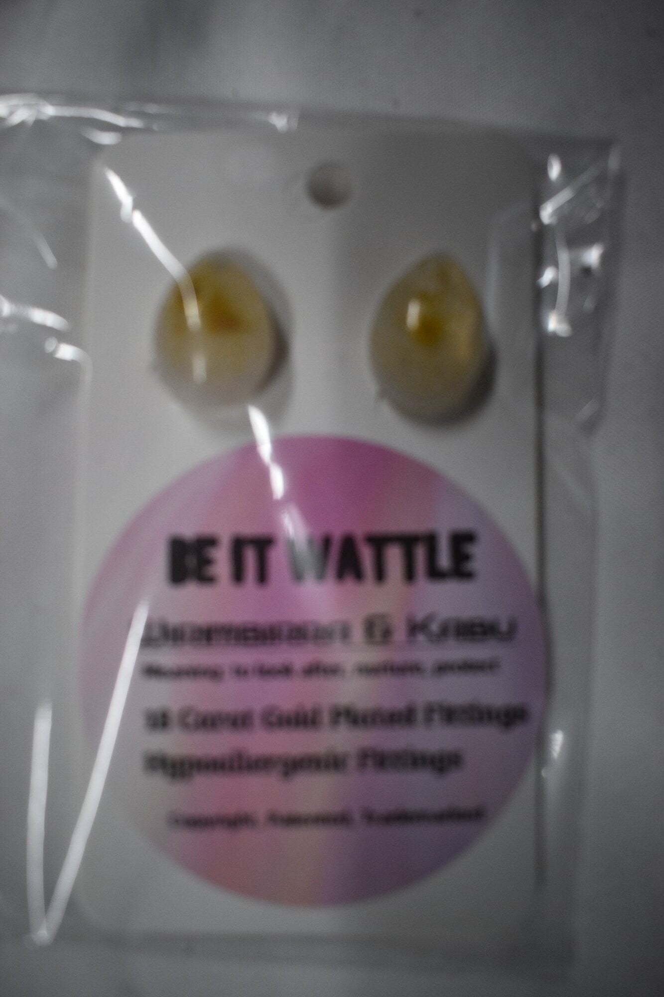 Be It Wattle Oval Stud Earrings - Cream