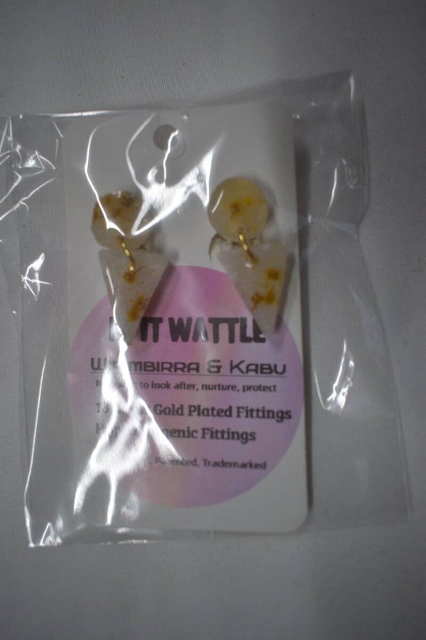 Be It Wattle Teardrop Stud Earrings - Cream