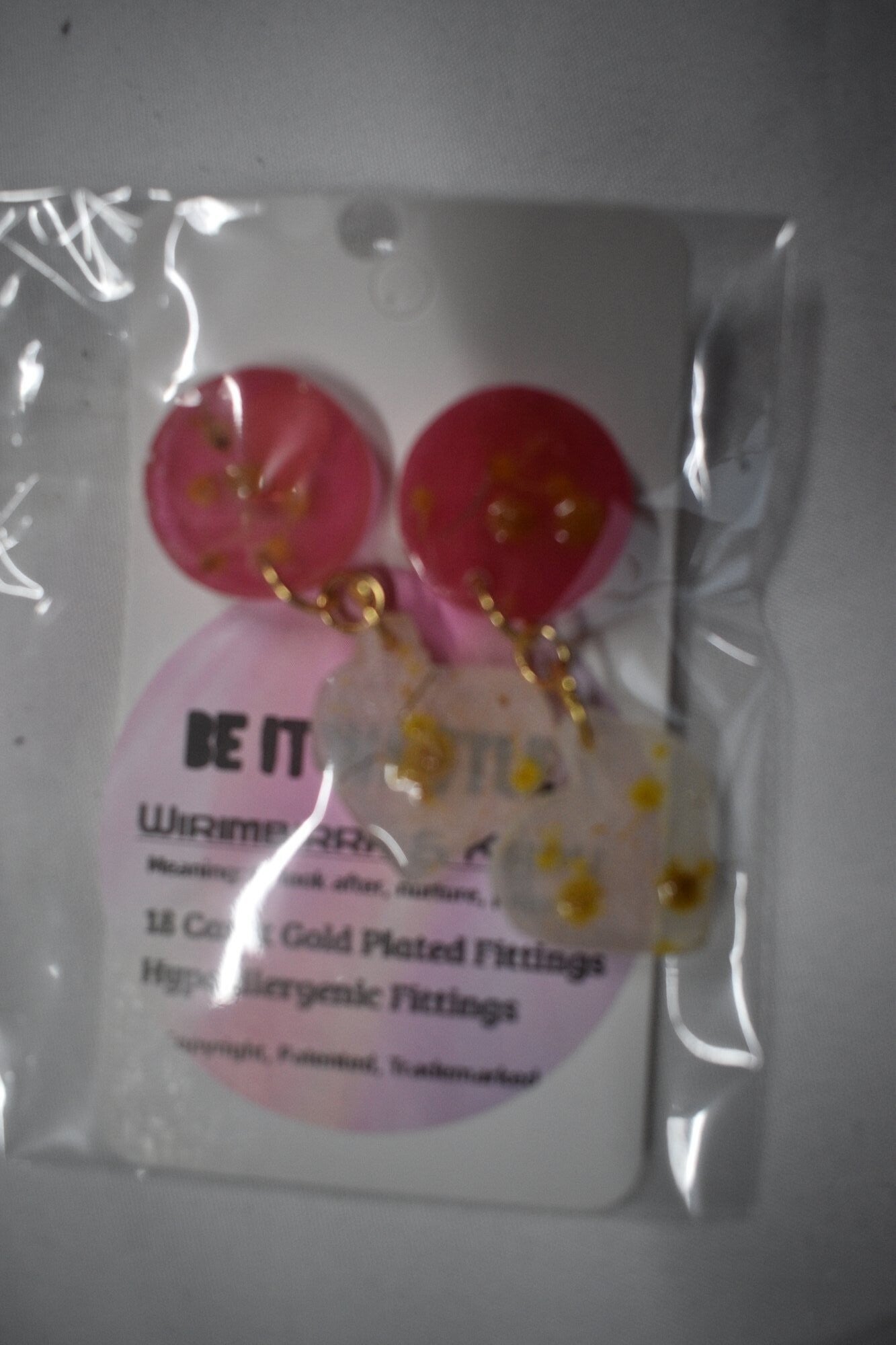 Be It Wattle Round Dome Stud Earrings - Pink