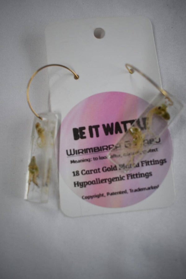 Be It Wattle Rectangle Earrings - Clear