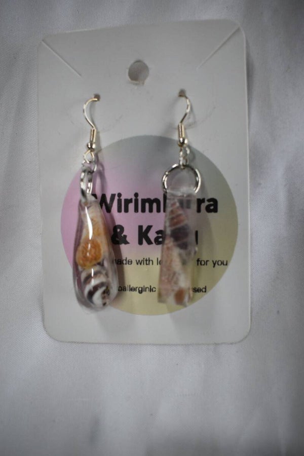 Elongated Teardrop Resin Earrings - Clear
