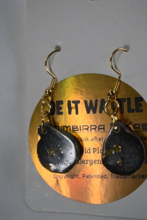 Be It Wattle Small Teardrop Earrings - Black