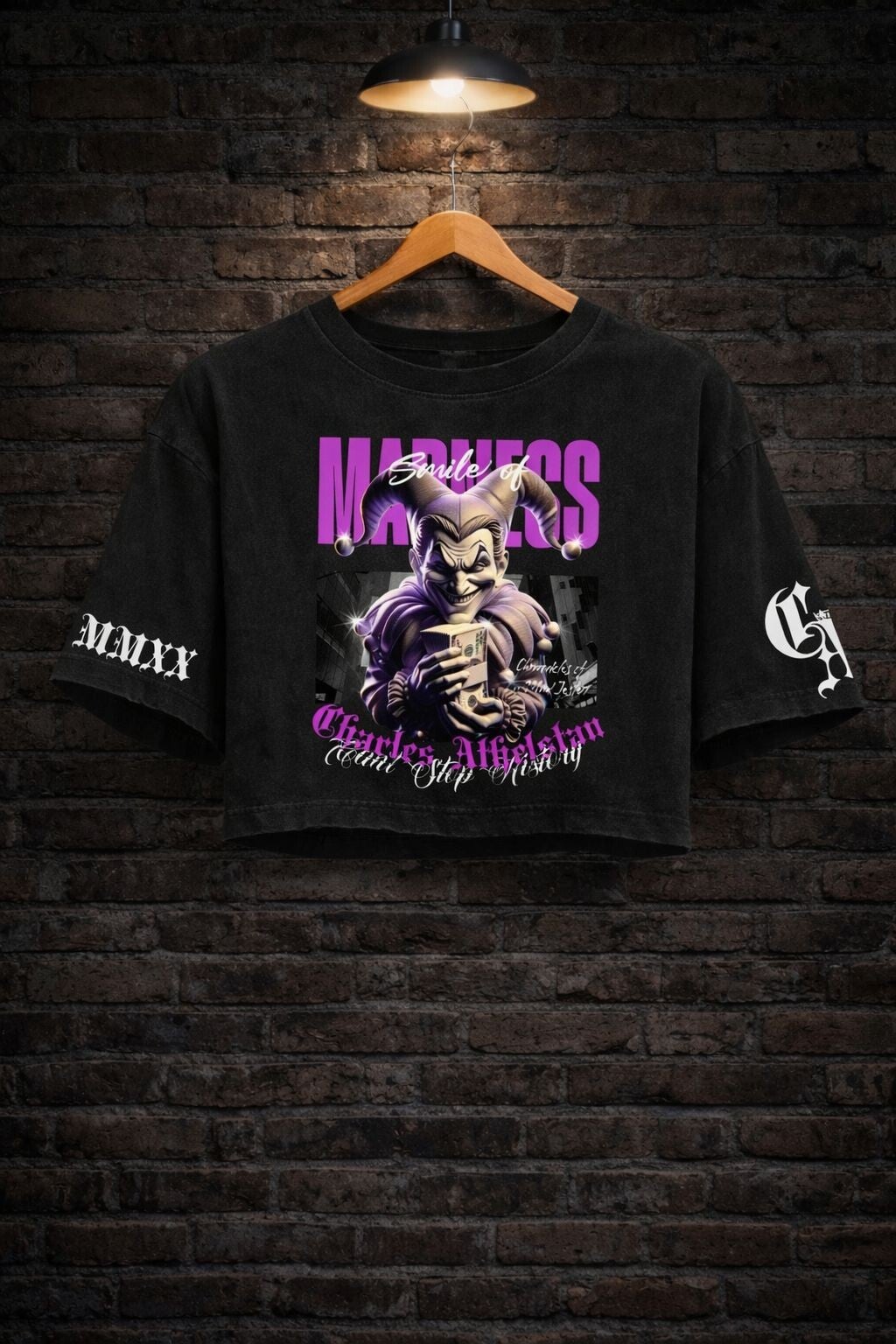 Women's Heavyweight Black Washed Cropped Tee