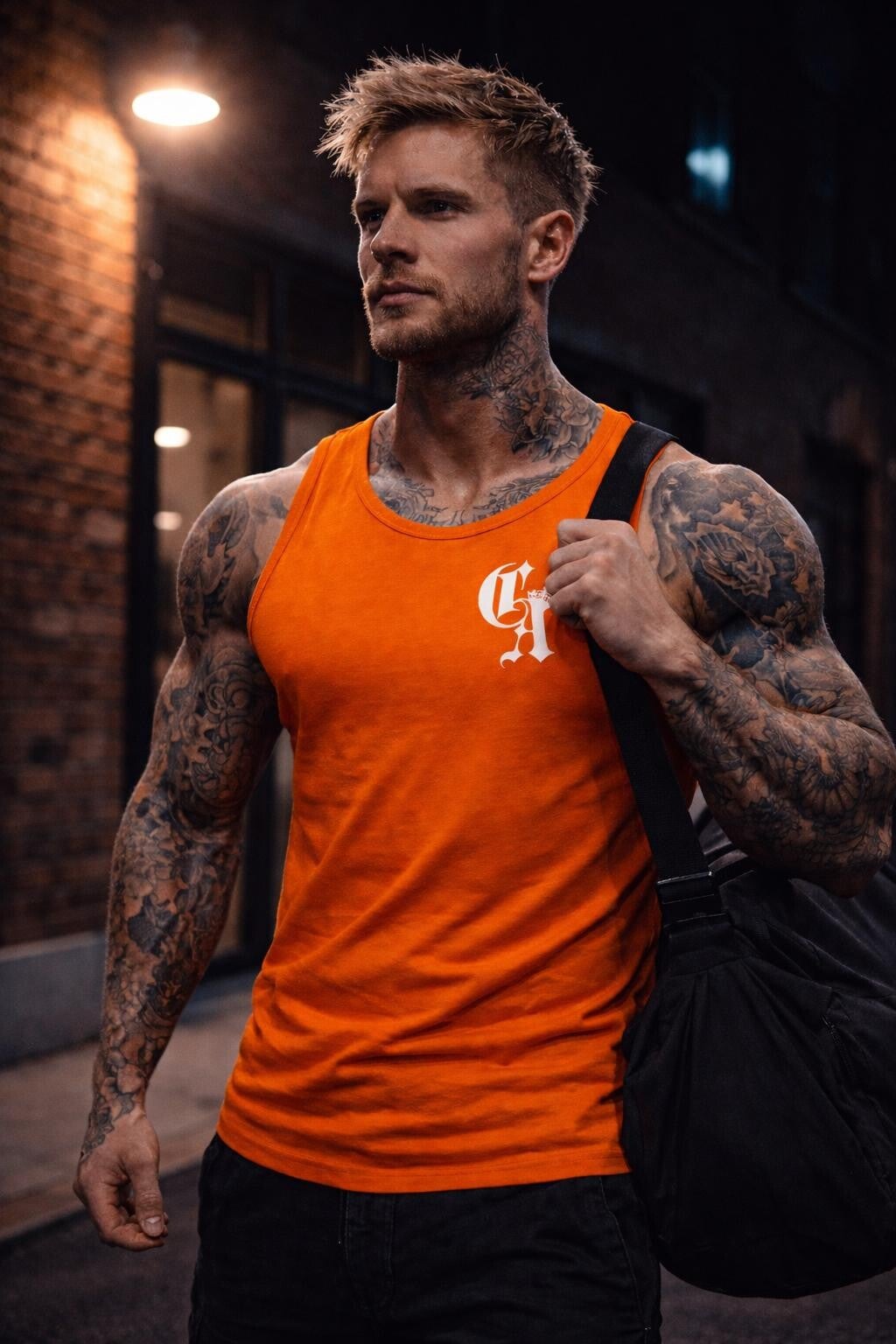 Men's Orange Gym Vest