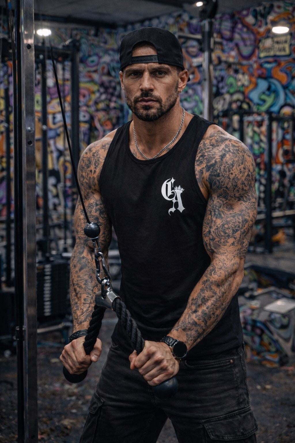 Men's Black Gym Vest