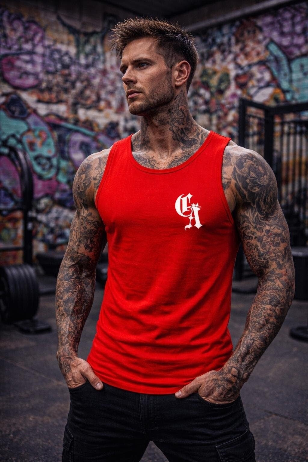 Men's Red Gym Vest