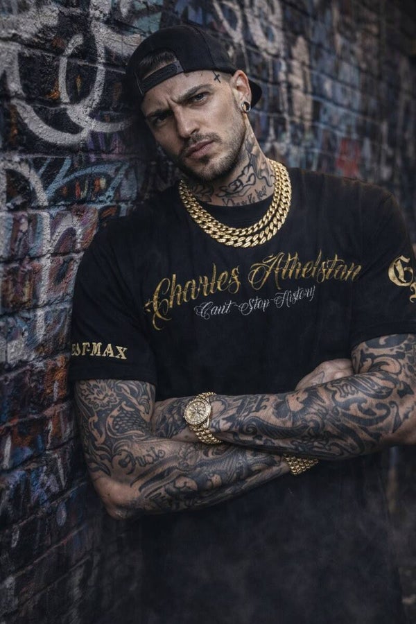 Premium Gold & White Curve Tee