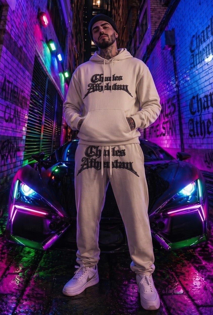 Men's Premium Ivory & Black Tracksuit