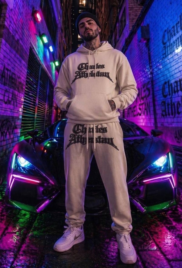 Men's Premium Ivory & Black Tracksuit