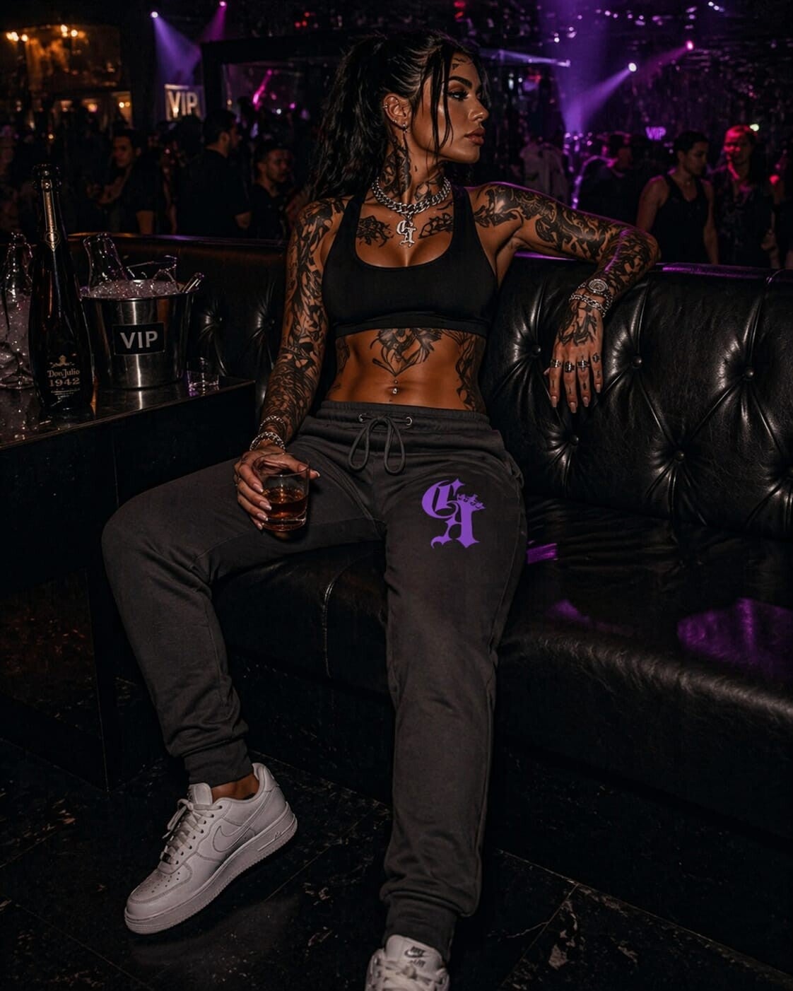 Women's Energized Black/Purple Joggers
