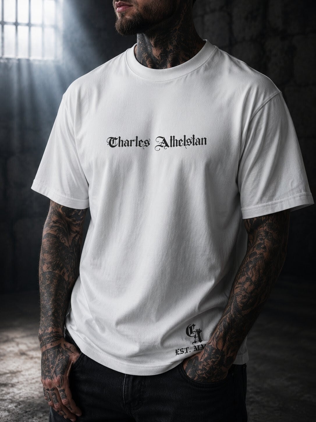 Premium White and Black T-Shirt