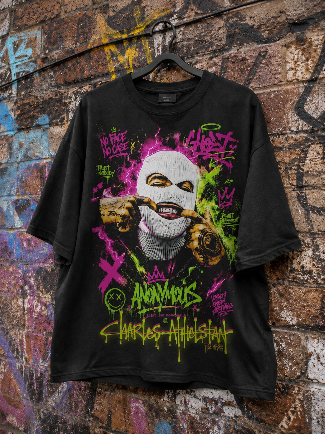 Unisex Oversize tee Black Vibrant Thug Tee
