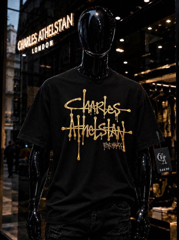Unisex Oversize tee Black & Gold Foil