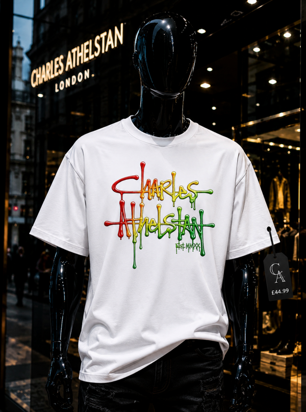 Unisex Oversize tee White & Rasta