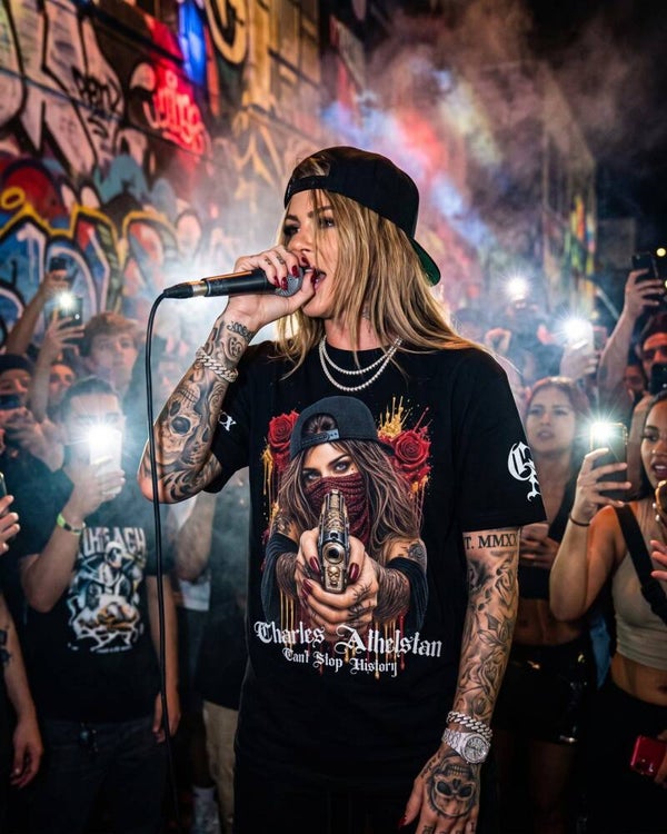 Women's Black Gangster Tee