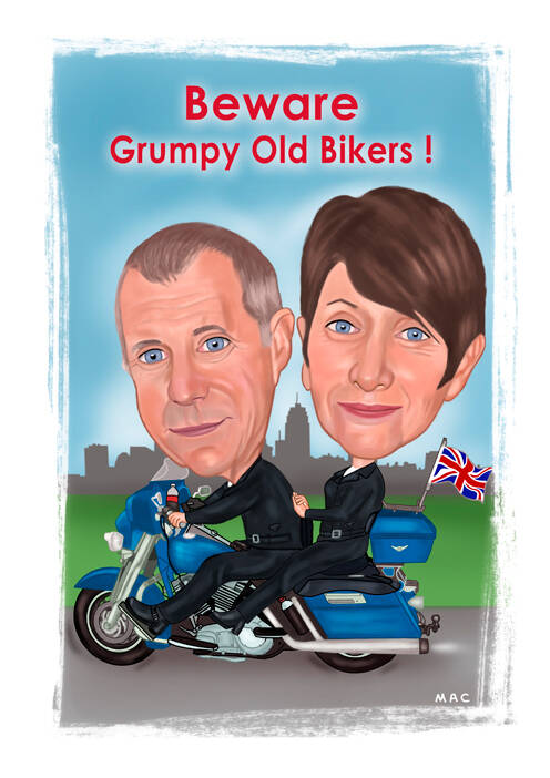 Fun Biker Caricature