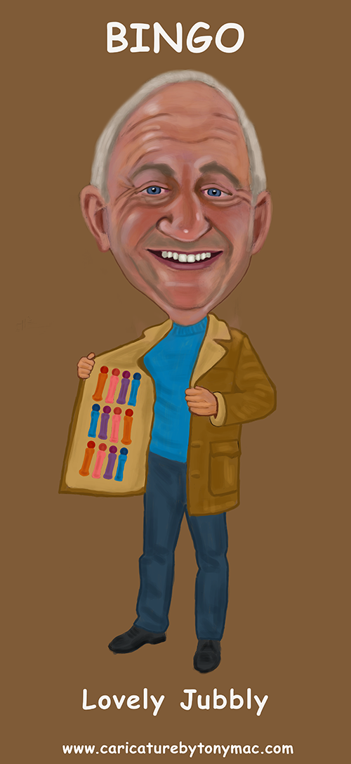Del Boy Bingo Player Caricature