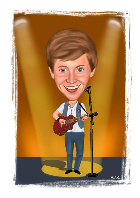 Guitar Player Caricature