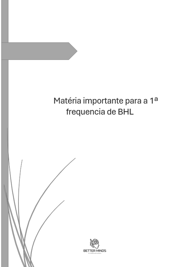 Matéria importante para a 1ª frequencia de BHL