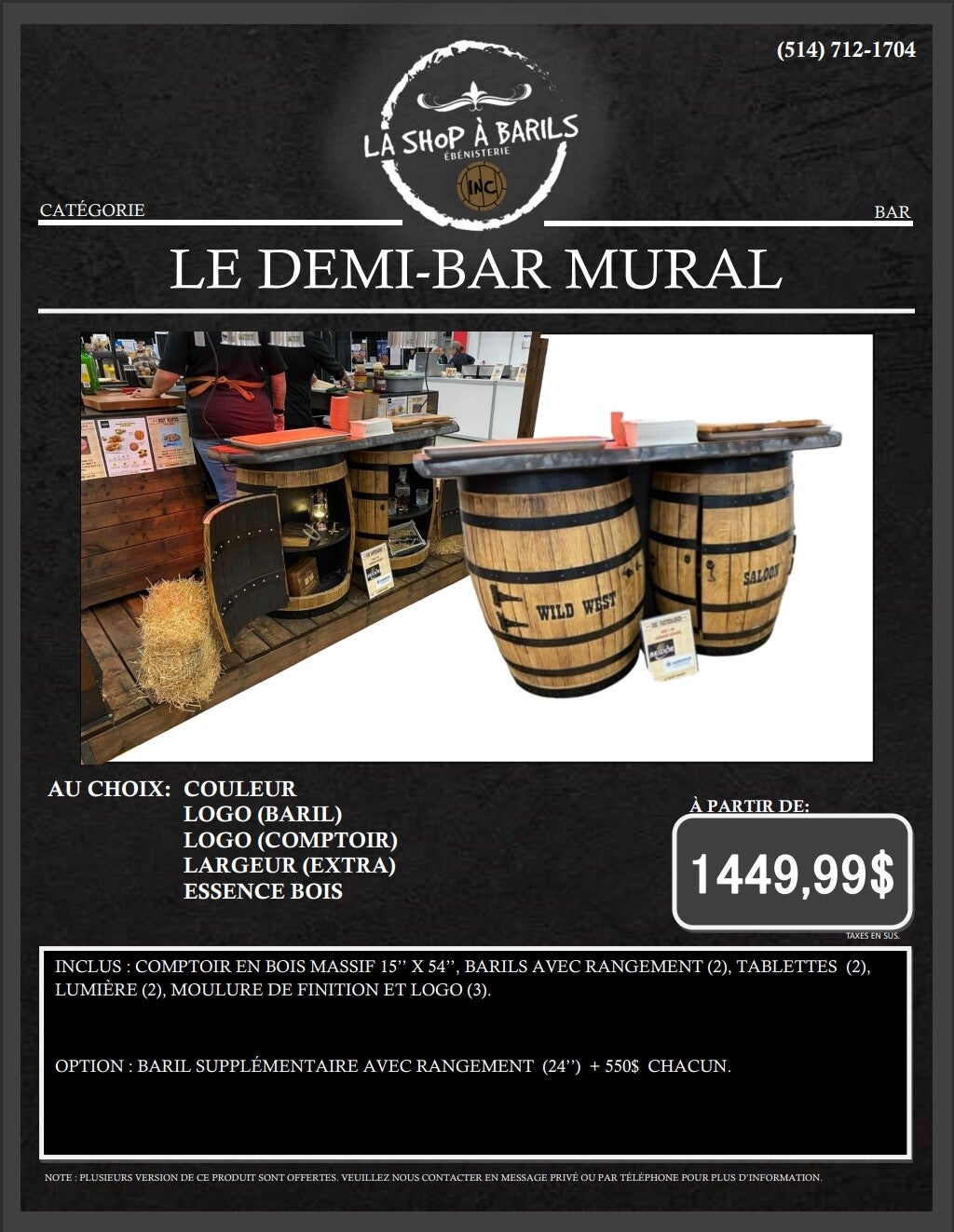 LE DEMI-BAR MURAL