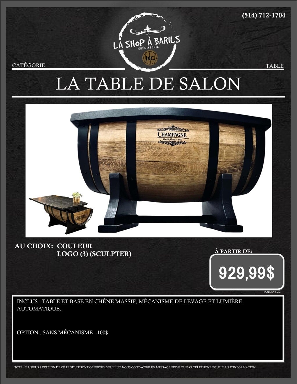 LA TABLE DE SALON