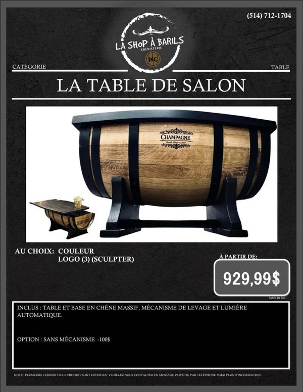 LA TABLE DE SALON