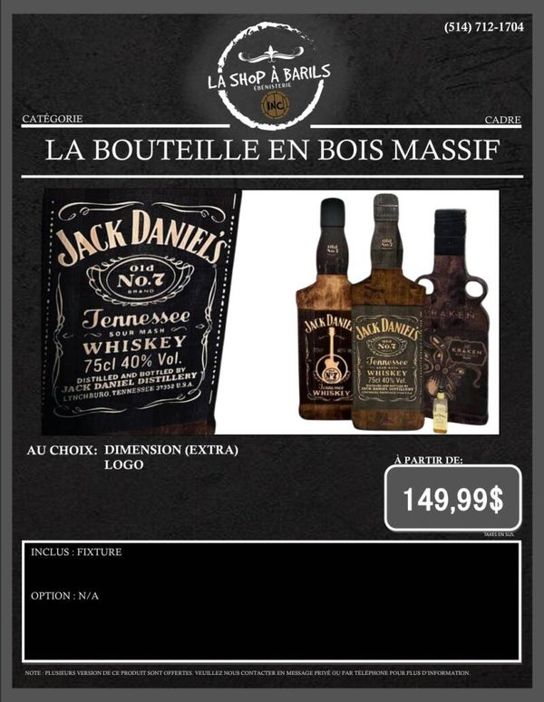 LA BOUTEILLE EN BOIS MASSIF