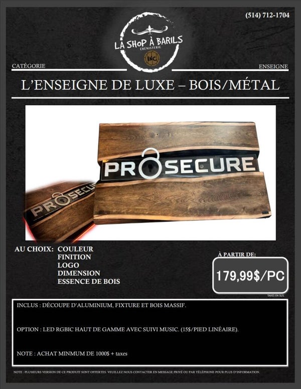 L'ENSEIGNE DE LUXE - BOIS/MÉTAL
